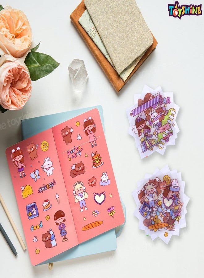 توي شاين ملصقات توي شاين شفافة ذاتية اللصق مقاومة للماء، 2000 قطعة، بتصميم كاواي واشي، مثالية لزجاجات المياه، أجهزة الكمبيوتر المحمولة، سجلات القصاصات، وتدوين اليوميات. 200 ورقة ملصقات في علبة هدايا - مقاس 36 × 15 سم - Image 2